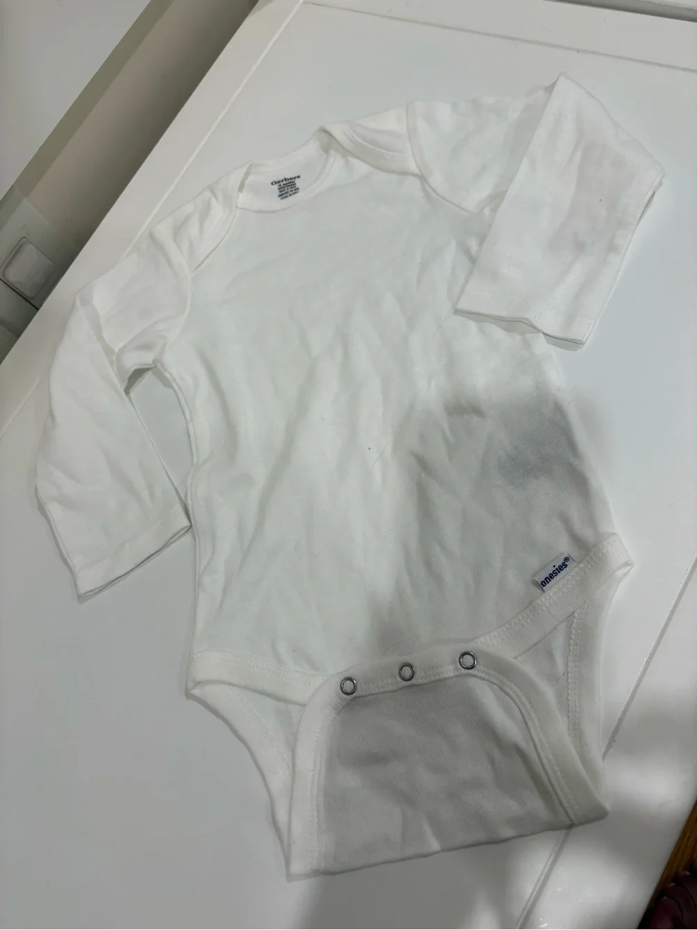 Gerber White Long-Sleeve Baby Bodysuit